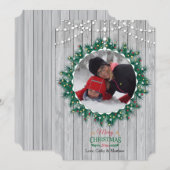 Houten Fijne Foto Kerstkaart (Voorkant / Achterkant)