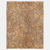 Houten flessen op maat gepersonaliseerd hout fleece deken (Voorkant)