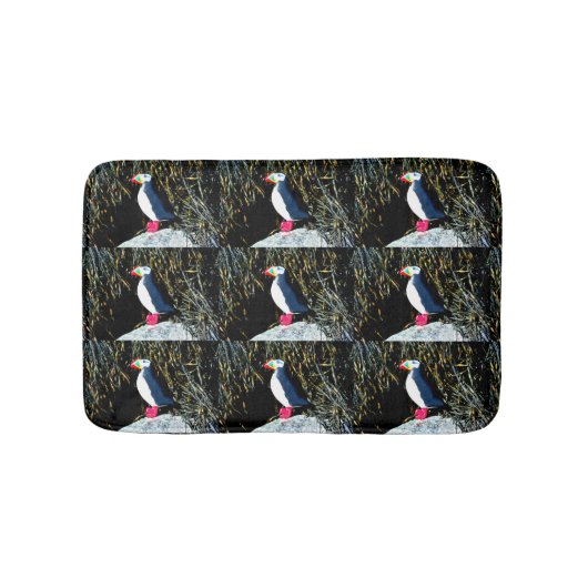 houten folk atlantische puffins badmat (Voorkant)