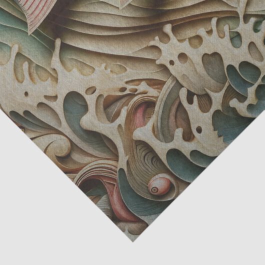 Houten forel decoupage tissue papier (Detail)