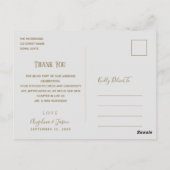 Houten foto bruiloft dank u briefkaart (Achterkant)