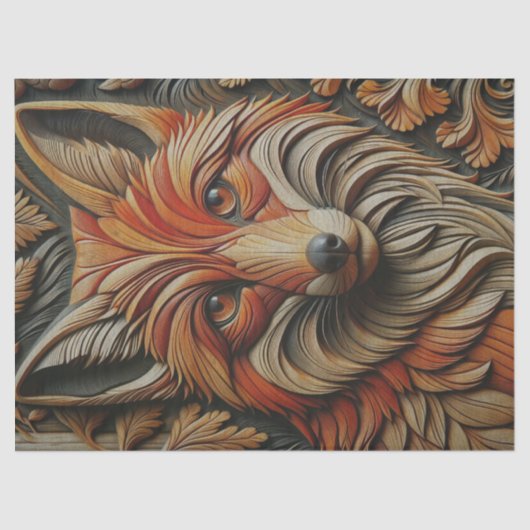 Houten Fox Decoupage Tissue Paper Tissuepapier (Voorkant)
