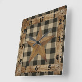 Houten frame en ster vierkante klok (Hoek)