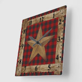 Houten frame en ster vierkante klok (Hoek)