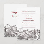 Houten & Fríge Bruiloft RSVP Kaart (Voorkant / Achterkant)