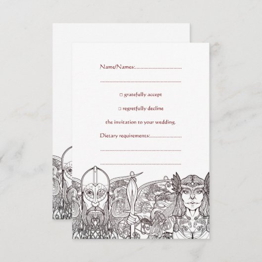 Houten & Fríge Bruiloft RSVP Kaart (Voorkant / Achterkant)