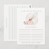 Houten Garde Florale Recept Aanvraag Bruidsmeisjes Briefkaart (Voorkant / Achterkant)