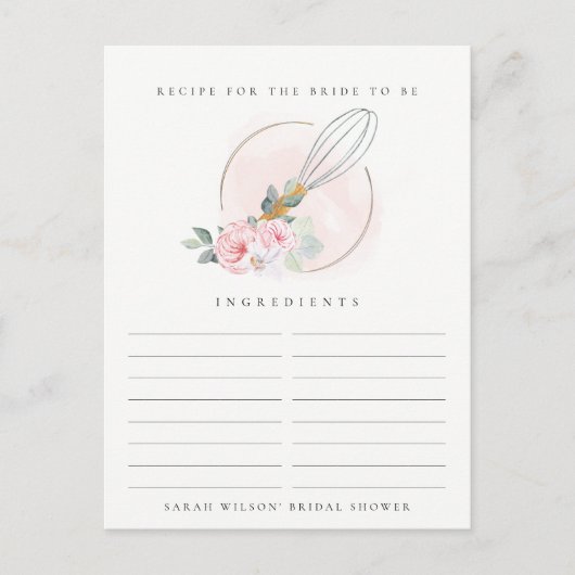 Houten Garde Florale Recept Aanvraag Bruidsmeisjes Briefkaart (Voorkant)