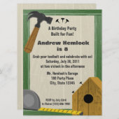 Houten gebouw leuke verjaardag kaart (Voorkant / Achterkant)