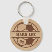 Houten-geïnspireerde Voetbal Team Sport Sleutelhan Sleutelhanger (Voorkant)