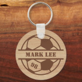 Houten-geïnspireerde Voetbal Team Sport Sleutelhan Sleutelhanger (Voorkant)