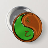 Houten Geit Ronde Button 7,6 Cm (Voorkant /achterkant)