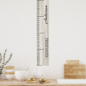 Houten gepersonaliseerde baby jongen groei grafiek poster (Keuken)