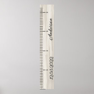 Houten gepersonaliseerde baby jongen groei grafiek poster