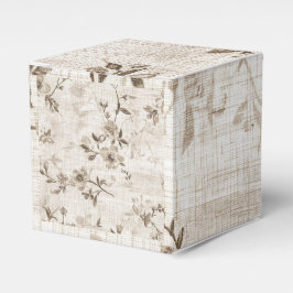 Houten Geschenkdoos met Bruin Bloemontwerp Bedankdoosjes