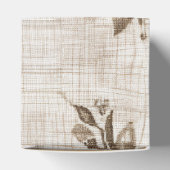 Houten Geschenkdoos met Bruin Bloemontwerp Bedankdoosjes (Bovenkant)