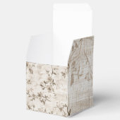 Houten Geschenkdoos met Bruin Bloemontwerp Bedankdoosjes (Geopend)