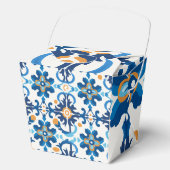 Houten geschenkdoos met Perzisch geïnspireerd blau Bedankdoosjes (Voorkant)