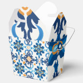 Houten geschenkdoos met Perzisch geïnspireerd blau Bedankdoosjes (Open)