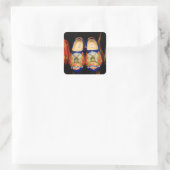 Houten geverfde stamhout, Nederland Vierkante Sticker (Tas)