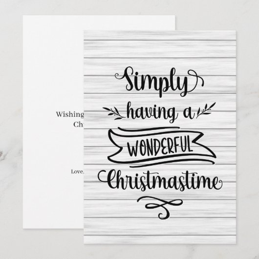 Houten Gewoon met een heerlijke kersttijd Feestdagenkaart (Voorkant / Achterkant)
