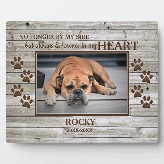 Houten Gezinsherdenkingsplaque voor huisdierenfoto Fotoplaat (Voorkant)