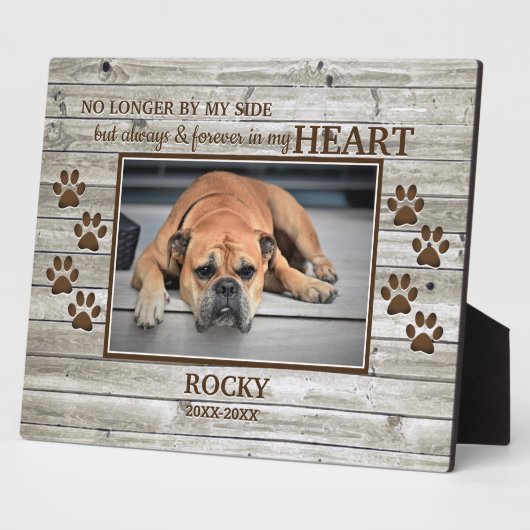 Houten Gezinsherdenkingsplaque voor huisdierenfoto Fotoplaat (Zijkant)