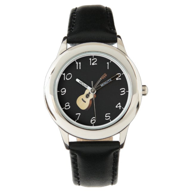 "Houten gitaar" design polshorloges Horloge (Voorkant)