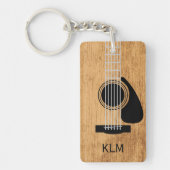 Houten Gitaar Monogram Sleutelhanger (Voorkant)