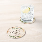 Houten Graan Botanische Rustieke Bruiloft Dank u Ronde Kartonnen Onderzetter (Insitu)