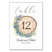 Houten Graan Cirkel Blueberry Lavendel Bruiloft Kaart (Voorkant)