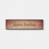 Houten Graan Effect Bureau Hangende Muur Naamplaat (Voorkant)