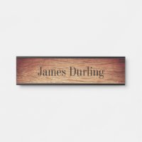 Houten Graan Effect Bureau Hangende Muur Naamplaat
