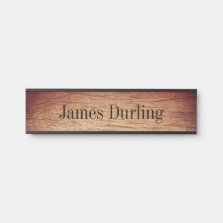 Houten Graan Effect Bureau Hangende Muur Naamplaat