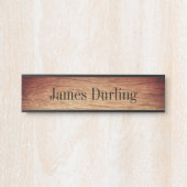 Houten Graan Effect Bureau Hangende Muur Naamplaat (Voorkant)