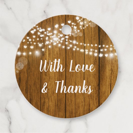 Houten Graan en Harten Lichten Bruiloft Bedankjes Labels (Voorkant)