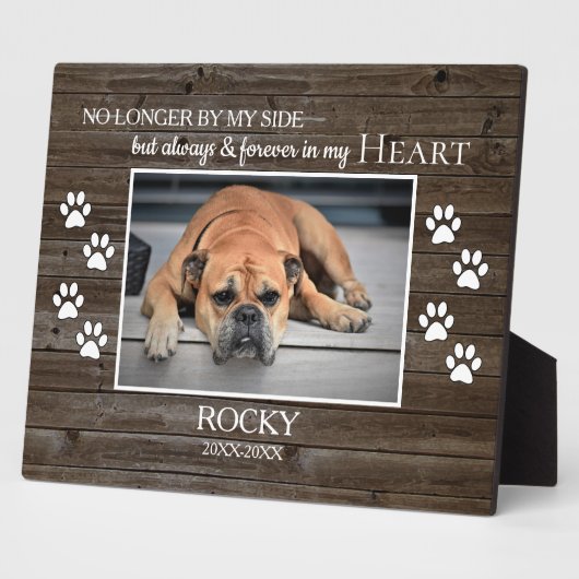 Houten Graan Familie Huisdier Foto Herdenkingsplaq Fotoplaat (Zijkant)