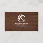 Houten graan Gold Construction Silver Hammer Nail Visitekaartje (Achterkant)
