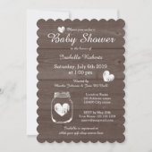 Houten graan rustieke mason potje baby shower uitn kaart (Voorkant)