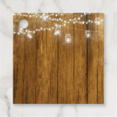 Houten Graan & String Lights Rustiek Bedankjes Labels (Voorkant)