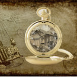 houten gristmolen Sepia getint Zakhorloge<br><div class="desc">Voor  en nostalgische verzamelaars! Klassiek en stijlvol zakhorloge met witte cijfers met het sepia getinte foto-afbeelding van een ,  houten korenmolen die nu een historisch monument is. Activiteiten in de omgeving van Cedar Creek Grist Mill - Woodland,  Washington. Kies uit een gouden of zilveren metalen afwerking.</div>