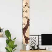 Houten Groei Hoogte Grafiek Liniaal Beer Teddy Poster (Thuiskantoor)
