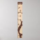 Houten Groei Hoogte Grafiek Liniaal Beer Teddy Poster (Voorkant)