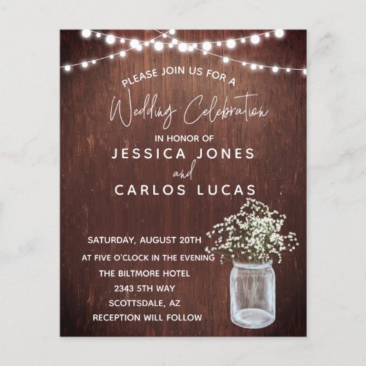 Houten Gypsophila Baby's Breath Mason Potje Budget (Voorkant)