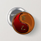 Houten Haan Ronde Button 5,7 Cm (Voorkant /achterkant)