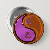 Houten Haan Ronde Button 7,6 Cm (Voorkant /achterkant)