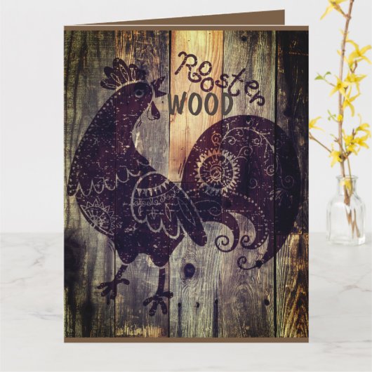 HOUTEN HAAN VERJAARDAG KAART (Gele Bloem)