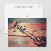 Houten Hand Mixer Retro Recept Kaart (Voorkant / Achterkant)