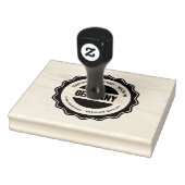 Houten handgreep van Duitse tekst, gemaakt in Rubberstempel (Stempel)