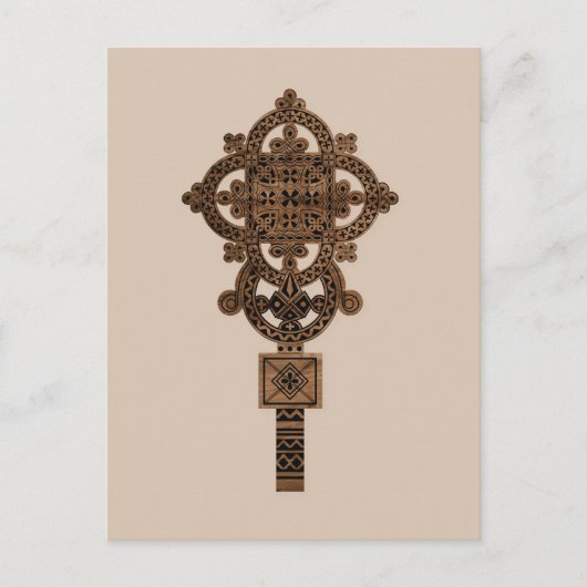 Houten Handkruis Briefkaart (Voorkant)